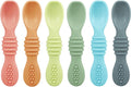 6 Pack Silicone Baby Spoons - Self Feeding Utensils 6-12 Months - Infant Spoons First Stage - Baby Feeding Essentials