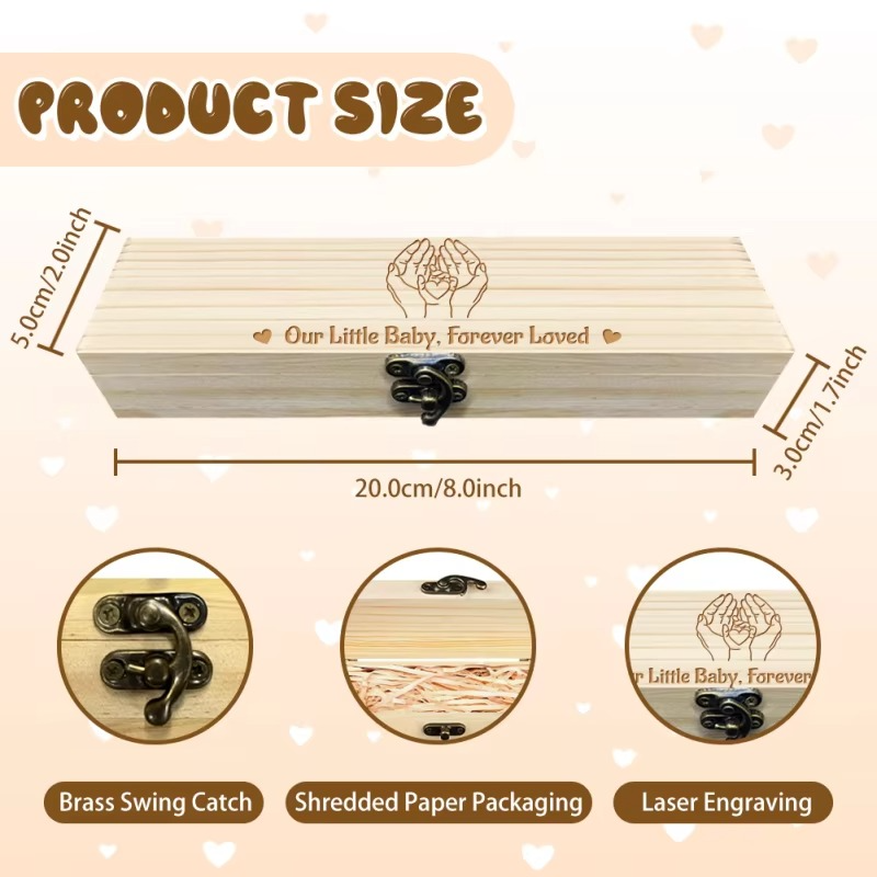 Pregnancy Announcement Wooden Keepsake Box – Pregnancy Test Reveal Gift Box with Slide Cover – Surprise Baby Announcement Memory Box for Mom, Dad & Grandparents