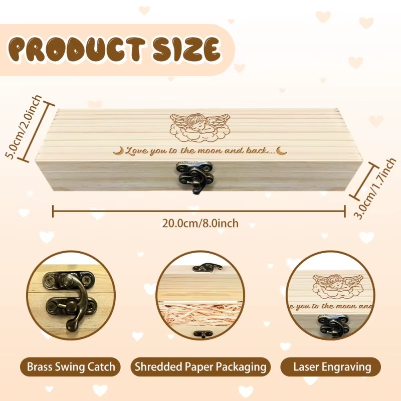 Pregnancy Announcement Wooden Keepsake Box – Pregnancy Test Reveal Gift Box with Slide Cover – Surprise Baby Announcement Memory Box for Mom, Dad & Grandparents