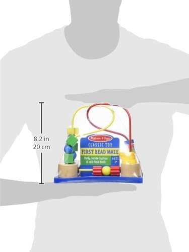 First Bead Maze - Wooden Educational Baby Toy with Suction Cups, for Floor, High Chair or Toddler Table, Toddler Toys for Girls & Boys Ages 1+