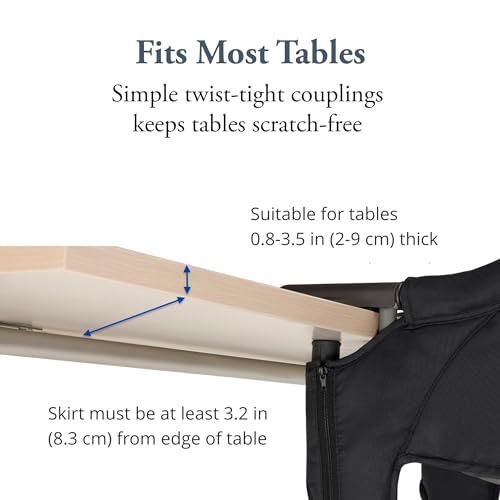 Fast Table Chair, Black - Portable Baby High Chair - for Babies & Toddlers up to 37 lbs - Collapsible Design - Fits Tables 0.8'' to 3.5'' Thick - Compact & Easy to Use - Travel Bag Included