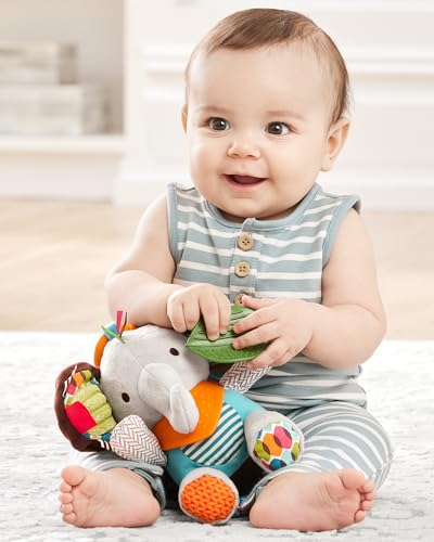 Bandana Buddies Baby Activity and Teething Toy with Multi-Sensory Rattle and Textures, Elephant