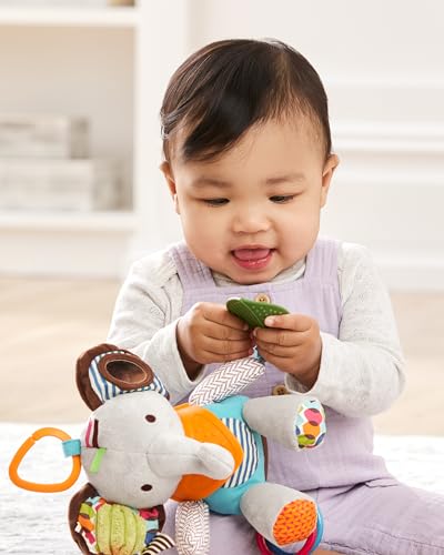 Bandana Buddies Baby Activity and Teething Toy with Multi-Sensory Rattle and Textures, Elephant