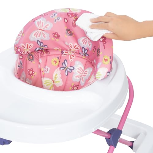 Trend Activity Walker with Removeable Toy Bar, Multi-Directional Front Wheels, Tray, Adjustable Height and Flat Fold Frame for Storage, Ages 6 Months +, Emily Pink