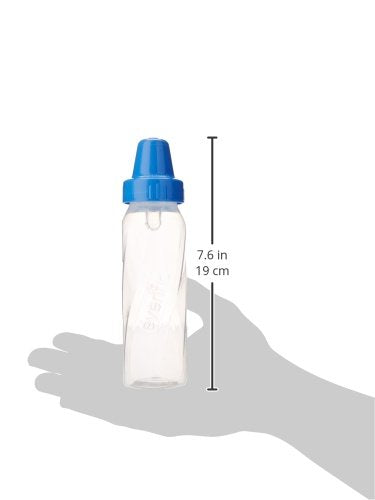 Feeding Classic Clear Plastic Standard Neck Bottles for Baby, Infant and Newborn - Teal/Green/Blue, 8 Ounce (Pack of 12)