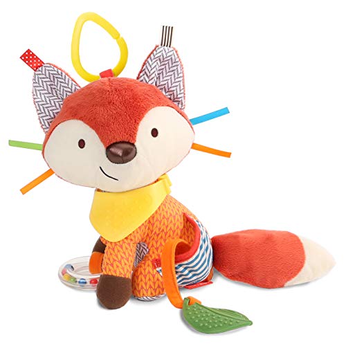 Bandana Buddies Baby Activity and Teething Toy with Multi-Sensory Rattle and Textures, Fox
