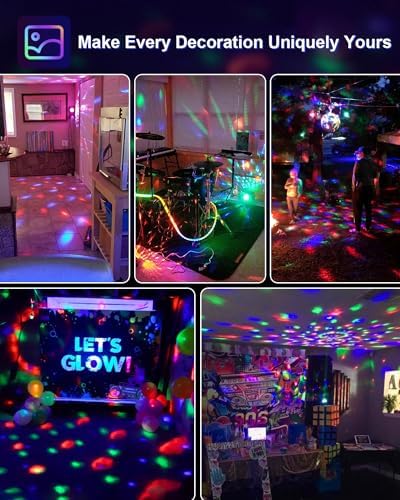 Activated Party Lights with Remote DJ Lighting, Disco Ball Strobe Stage Light for Home Room Dance Parties Birthday Karaoke Stocking Stuffers New Years Eve Halloween Christmas Decorations