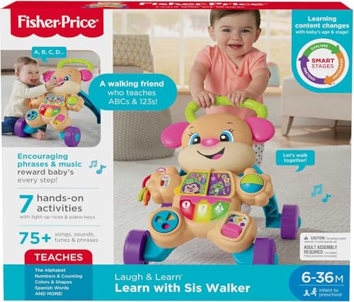 Baby Toy Laugh & Learn Smart Stages Sis Walker with Educational Music Lights & Activities for Infants Ages 6+ Months