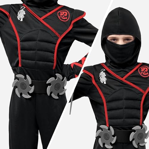 Halloween Ninja Costume, Ninja Outfit Set for Kids, Halloween Costumes for Boys Dress Up Party