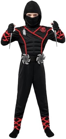 Halloween Ninja Costume, Ninja Outfit Set for Kids, Halloween Costumes for Boys Dress Up Party