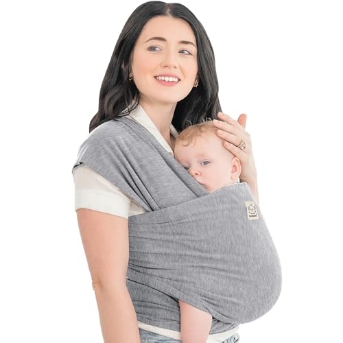 Baby Wrap Carrier - All in 1 Original Baby Carrier Newborn to Toddler Sling, Easy to Wear, Hands Free Bonding, Lightweight, Breathable Infant Wraps (Classic Gray)