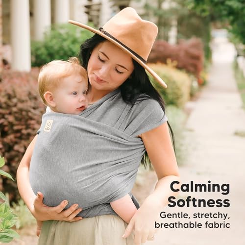 Baby Wrap Carrier - All in 1 Original Baby Carrier Newborn to Toddler Sling, Easy to Wear, Hands Free Bonding, Lightweight, Breathable Infant Wraps (Classic Gray)