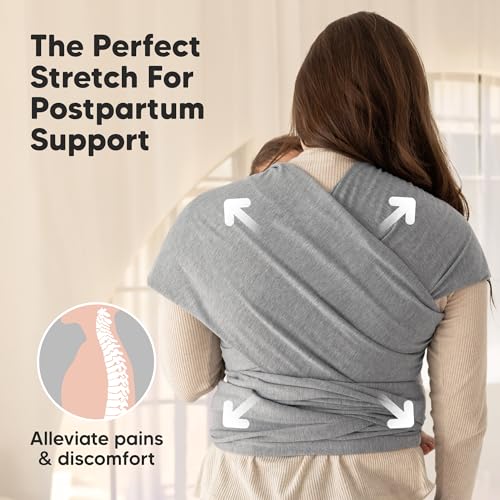Baby Wrap Carrier - All in 1 Original Baby Carrier Newborn to Toddler Sling, Easy to Wear, Hands Free Bonding, Lightweight, Breathable Infant Wraps (Classic Gray)