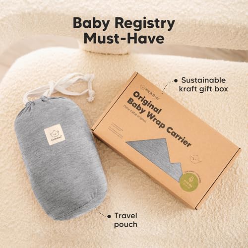 Baby Wrap Carrier - All in 1 Original Baby Carrier Newborn to Toddler Sling, Easy to Wear, Hands Free Bonding, Lightweight, Breathable Infant Wraps (Classic Gray)