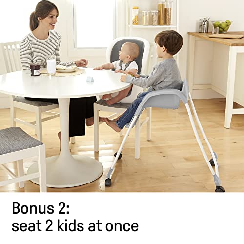 SmartClean Trio Elite 3-in-1 Convertible Baby High Chair, Toddler Chair, and Dining Booster Seat, For Ages 6 Months and Up, Unisex - Slate