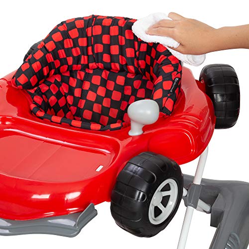 Trend 5.0 Activity Walker with Removable Toy Bar (Lights and Sounds), Adjustable Height and Flat Fold Frame for Storage, Ages 6 Months +, Speedster Red