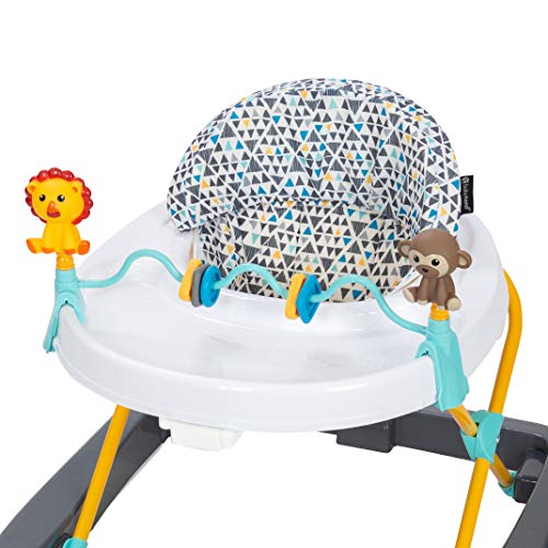 Trend Activity Walker with Removeable Toy Bar, Multi-Directional Front Wheels, Tray, Adjustable Height and Flat Fold Frame for Storage, Ages 6 Months +, Zoo-ometry Grey