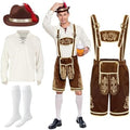 Lederhosen Men Oktoberfest Outfit Costume, Halloween German Bavarian Costume for Adults Beer Festival