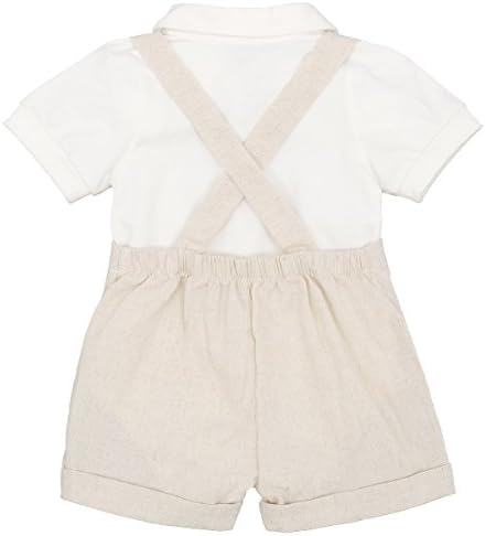Baby Boys Formal Suit Set Short Sleeve Romper Suspenders Shorts Pants Bowtie Wedding Tuxedo Outfits Cake Smash Clothes