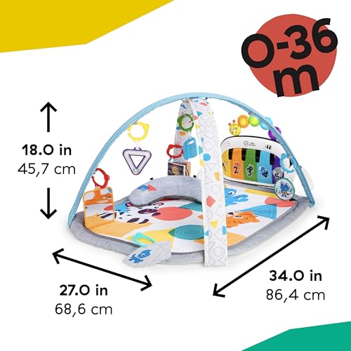 4-in-1 Kickin' Tunes Music and Language Play Gym and Piano Tummy Time Activity Mat