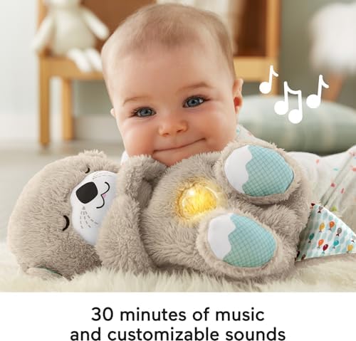 BABY Toy Soothe 'n Snuggle Otter Portable Plush Sound Machine with Music Lights & Breathing Motion for Newborns 0+ Months
