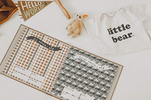 Little Camper Baby Memory Book – First Year Journal, 5-Year Milestone Scrapbook & Photo Album – Rustic, Woodland Adventure Keepsake for Baby Boy or Girl – Ideal Gift
