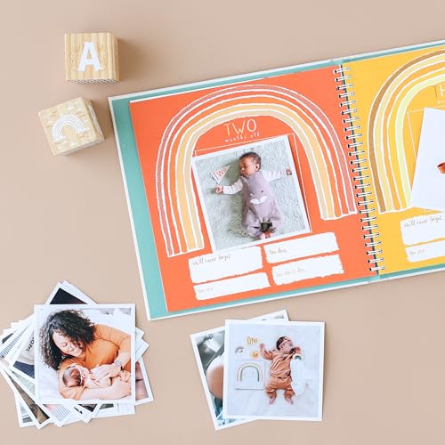 Baby Memory Book – Little Rainbow | First 5 Years Journal & Photo Album | Gender-Neutral Milestone Keepsake for Baby Boy or Girl | New Mom Gift