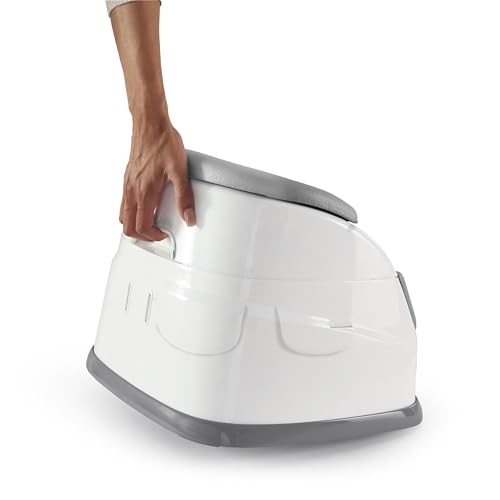 Baby Base 2-in-1 Booster Feeding and Floor Seat with Self-Storing Tray - Slate
