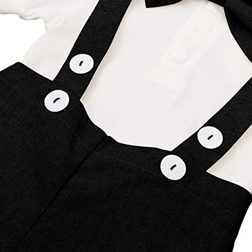 Baby Boys Formal Suit Set Short Sleeve Romper Suspenders Shorts Pants Bowtie Wedding Tuxedo Outfits Cake Smash Clothes