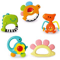 Baby Rattle Teether Set, Shaker Grab Spin Musical Toy, Early Educational Sensory Shower Gifts for 3 6 9 12 Month Infant Newborn