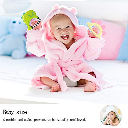 Baby Rattle Teether Set, Shaker Grab Spin Musical Toy, Early Educational Sensory Shower Gifts for 3 6 9 12 Month Infant Newborn