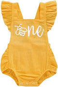 Baby Girls First Birthday Outfits Ruffle 1st Birthday Romper Backless Bodysuit Cake Smash Outfits