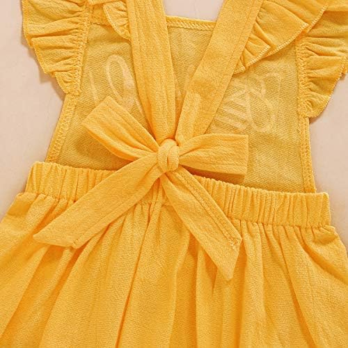 Baby Girls First Birthday Outfits Ruffle 1st Birthday Romper Backless Bodysuit Cake Smash Outfits