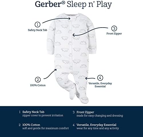baby-boys 4 Pack Sleep 'N Play Footie