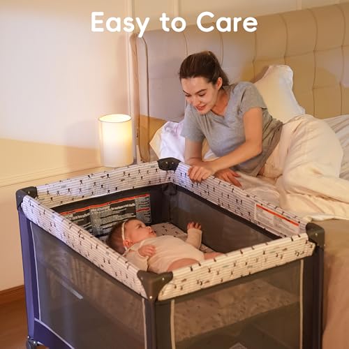 Pack and Play with Bassinet, Portable Playard for Baby