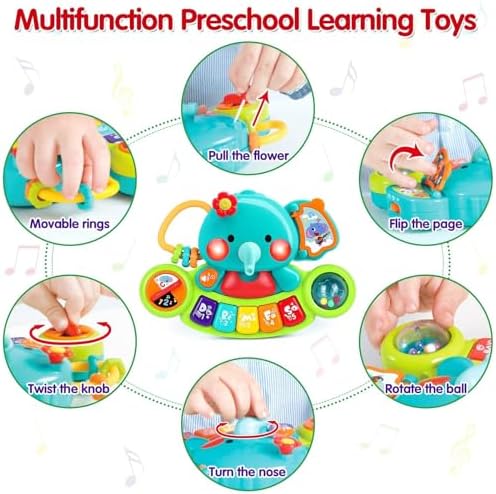 Baby Piano Toy 6 to 12 Months Light Up Music Baby Toys for 6 9 12 18 Months Early Learning Educational Piano Keyboard Infant Babies Girl Toy 1 Year Old Boy Girls Gift
