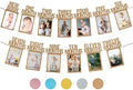 1st Birthday Photo Banner for Baby from Newborn to 12 Months, First Birthday Decorations Boy or Girl Monthly Milestones Garland | 1 Year Old Photo Banner Pre-strung with Frame (Kraft)