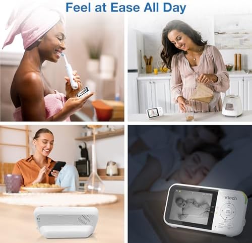 Baby Monitor No WiFi – 19Hr Video Battery, 1000ft Range, Night Vision, Two-Way Talk, Temperature Sensor, Sound-Activated Screen, Lullabies | VM819