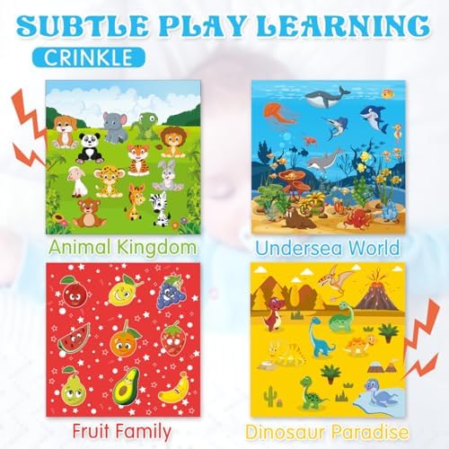 Baby Toys 6 to 12 Months - Baby Tissue Box Toys Montessori Toys for Babies 6-12 Months Soft Crinkle Infant Sensory Toys for 1 Year Old Early Learning Toys Baby Boys Girls Gifts