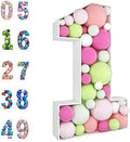 3FT Mosaic Balloon Frame Number 1 Light Up Numbers Pre-Cut Kit Thick Foam Board Decoration for Birthdays Anniversary Baby Shower