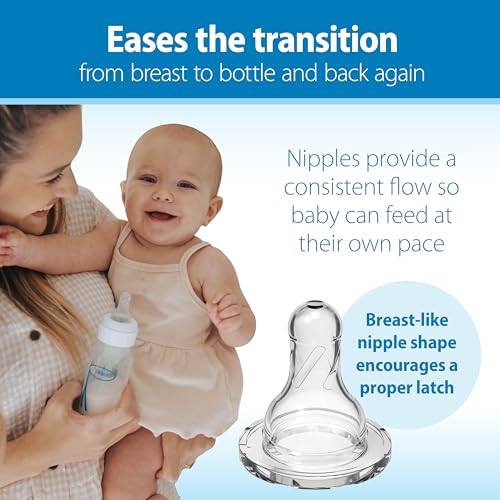 Natural Flow Anti-Colic Options+ Narrow Baby Bottle, 2 oz/60 mL, with Preemie Flow Nipple, 0m+, 4 Pack