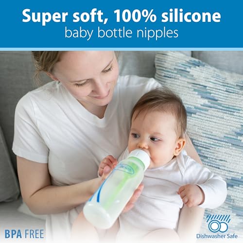 Natural Flow Anti-Colic Options+ Narrow Baby Bottle, 2 oz/60 mL, with Preemie Flow Nipple, 0m+, 4 Pack