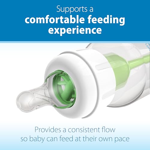 Natural Flow Anti-Colic Options+ Narrow Baby Bottle, 2 oz/60 mL, with Preemie Flow Nipple, 0m+, 4 Pack
