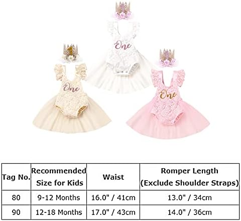 Baby Girl 1st Birthday Outfit Lace Tulle Romper Princess Tutu Dress Headband Shiny ONE Cake Smash Photo Shoot Clothes