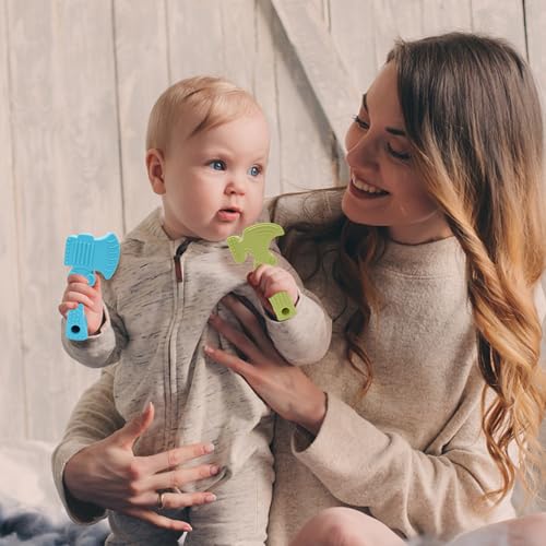 Baby Teething Toys for Babies 0-6 Months 6-12 Months, BPA Free Silicone Baby Molar Teether Chew Toys, Hammer Wrench Spanner Pliers for Boys Girls, Soft-Textured, Easy to Hold & Clean, 4 Packs