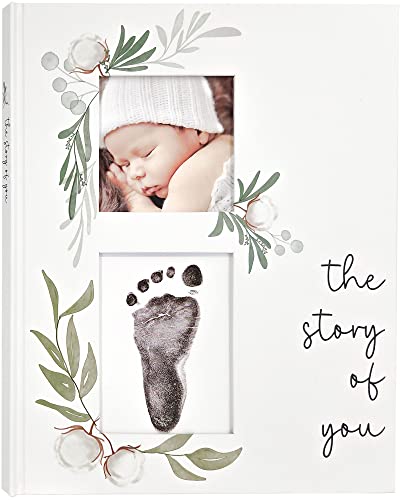 Baby Book Keepsake - Simple Baby Milestone Book for Boy or Girl - Baby Journal & Pregnancy Memory Book - Monthly Milestone Record Baby Books for Baby Shower - Modern Gender Neutral Style Gift for Moms