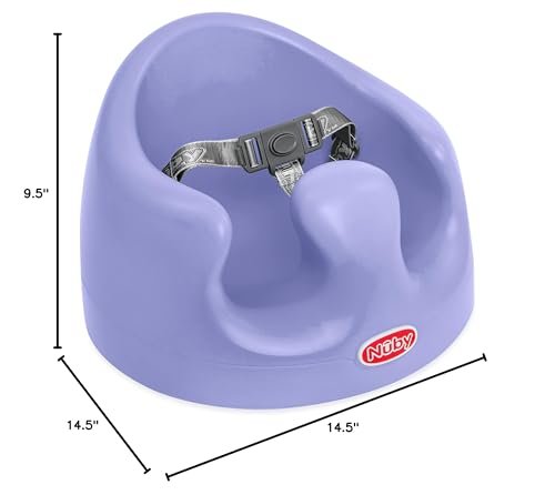My Floor Seat - Portable Baby Chair with Soft Foam Cushion, Safety Harness, and High Back Design - 4+ Months - Purple
