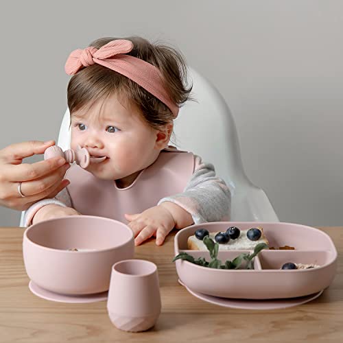 Silicone Baby Spoons Self Feeding 6+ Months - Infant Toddler Utensils - First Stage Baby Led Weaning Feeding Supplies - Set of 3 Pack