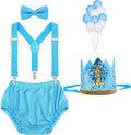 Baby Boys First Birthday Cake Smash Outfit Bow Tie Suspenders Bloomers Birthday Hat Sparkle Gold Set