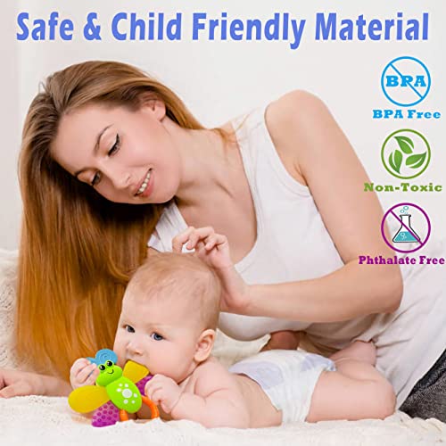 Baby Toys 0-6 Months Infant Toys 0-3 Months Infant Rattles Baby Rattle Teether Toy Set with Storage Box Musical rattles for Newborn Boy Girl Gifts Set with Baby's First Rattle Teether (11pcs)